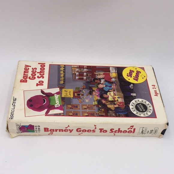Barney Goes To School Sing Along VHS Video 1990 Vintage Purple Dinosaur - Picture 2 of 10